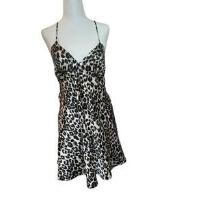 Body Central Womans Sleepware Night Gown/ Dress Leapard Print Sleeveless Size M